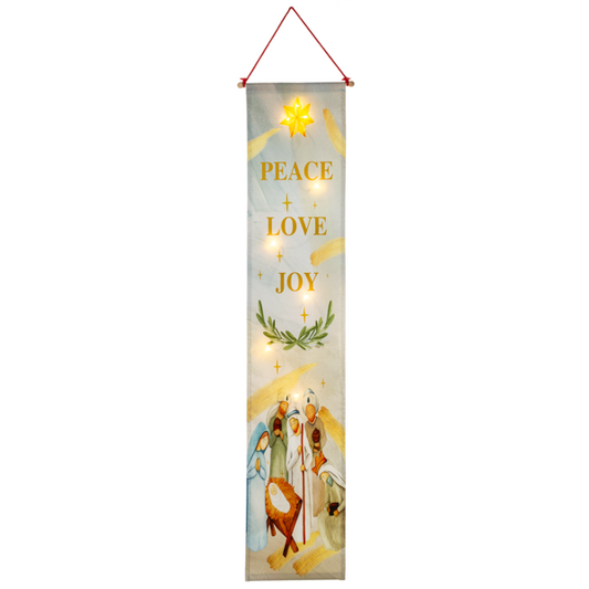 Peace Love Joy Light Up Banner