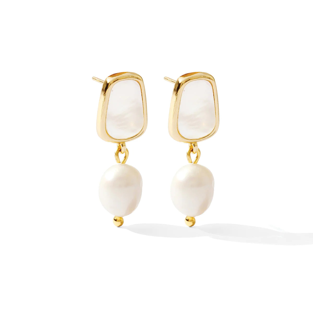 Abstract Pearl Drop Earrings