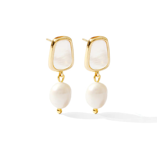 Abstract Pearl Drop Earrings