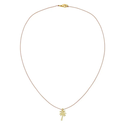 Gold Palm Tree Corded Necklace
