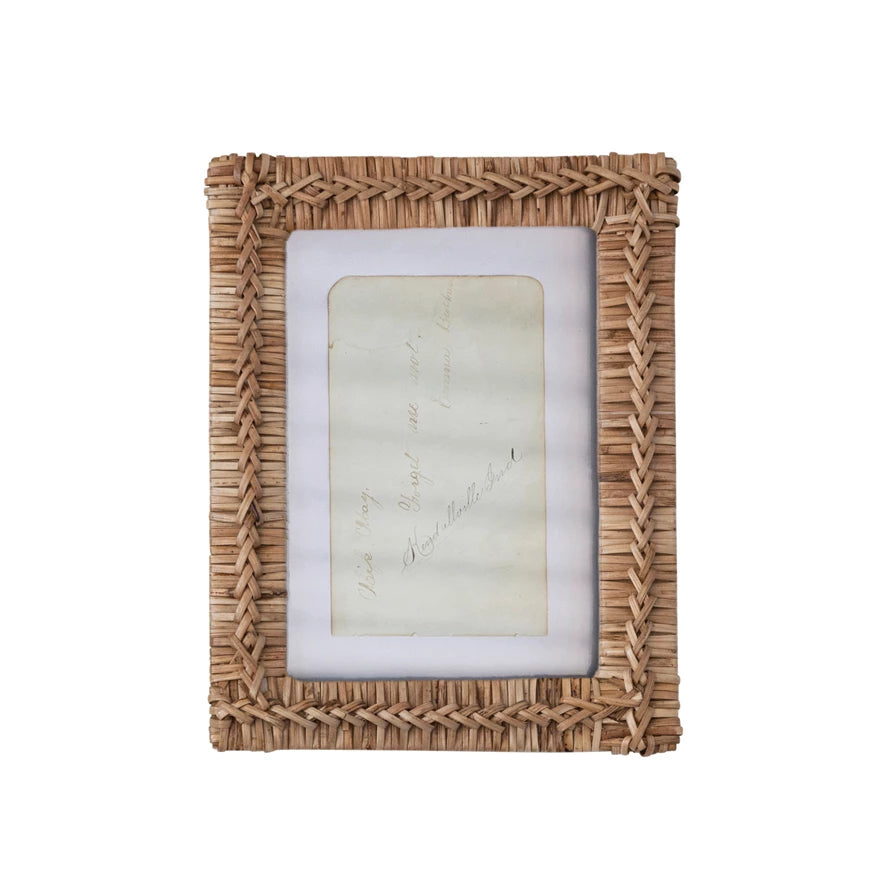 5 x 7 Hand-Woven Rattan Photo Frame, Natural