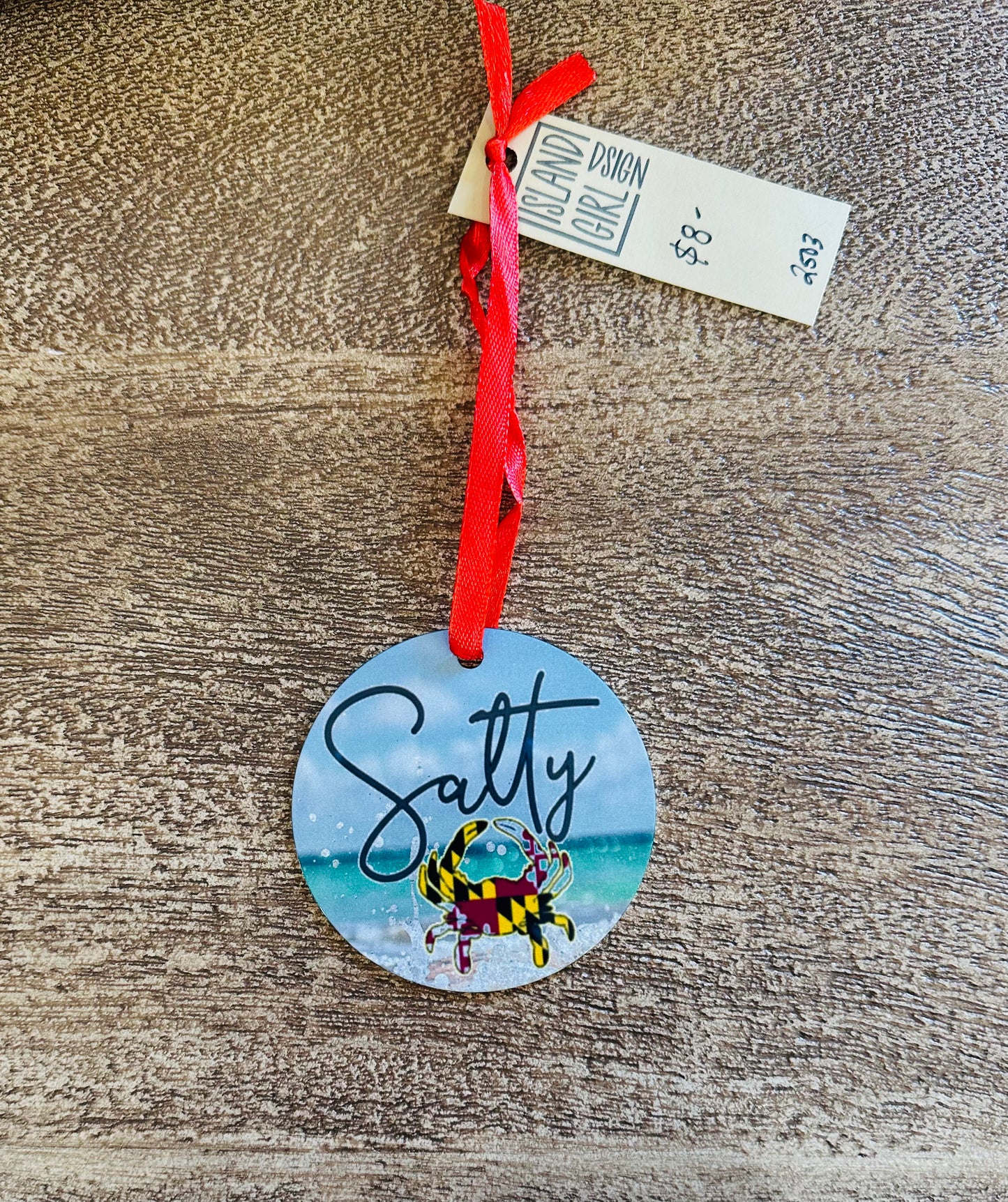 Salty Ocean City Crab Ornament