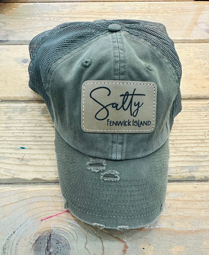 Salty Leather Patch Fenwick Island Hats