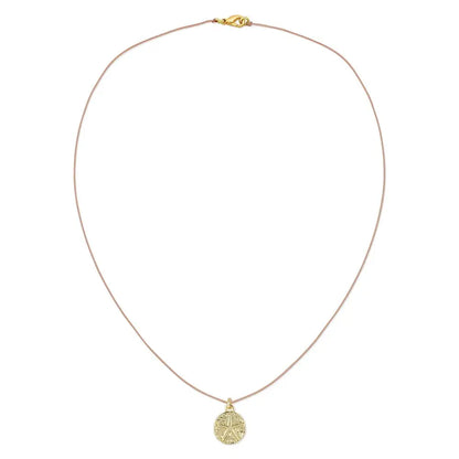 Gold Sand Dollar Corded Necklace