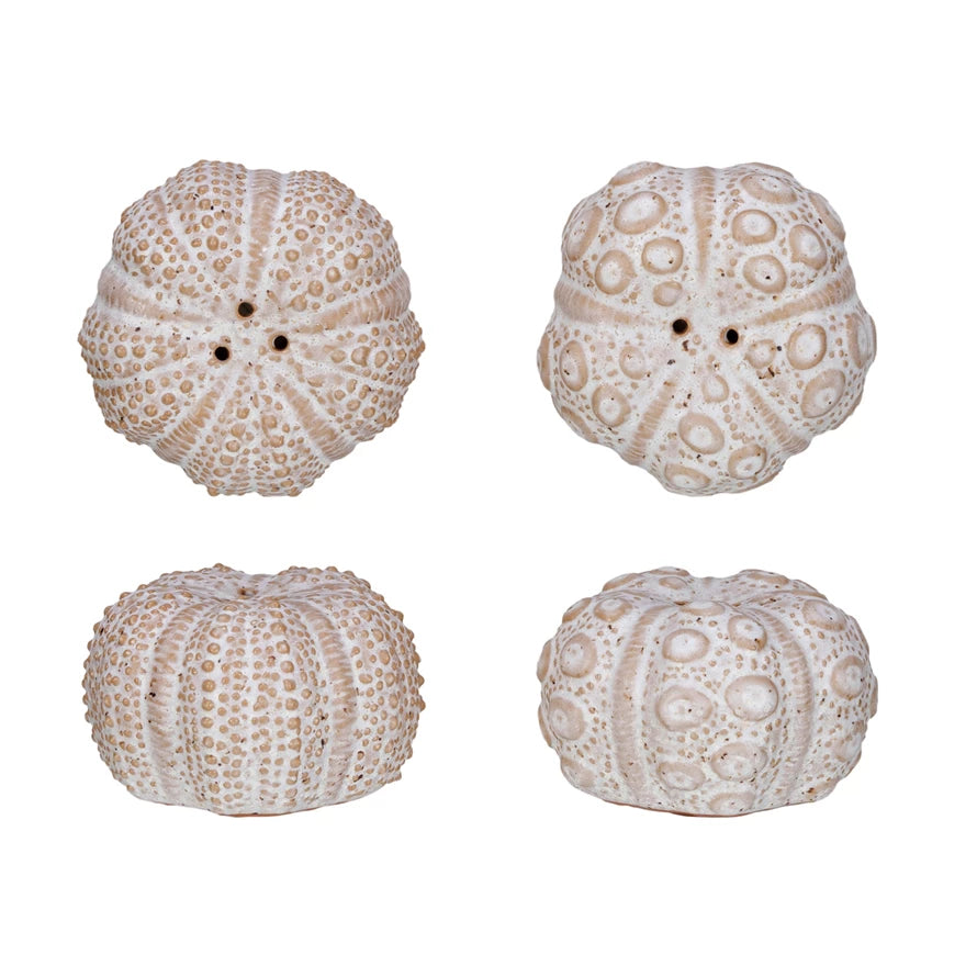 Sea Urchin Shaped Salt & Pepper Shakers, Set of 2