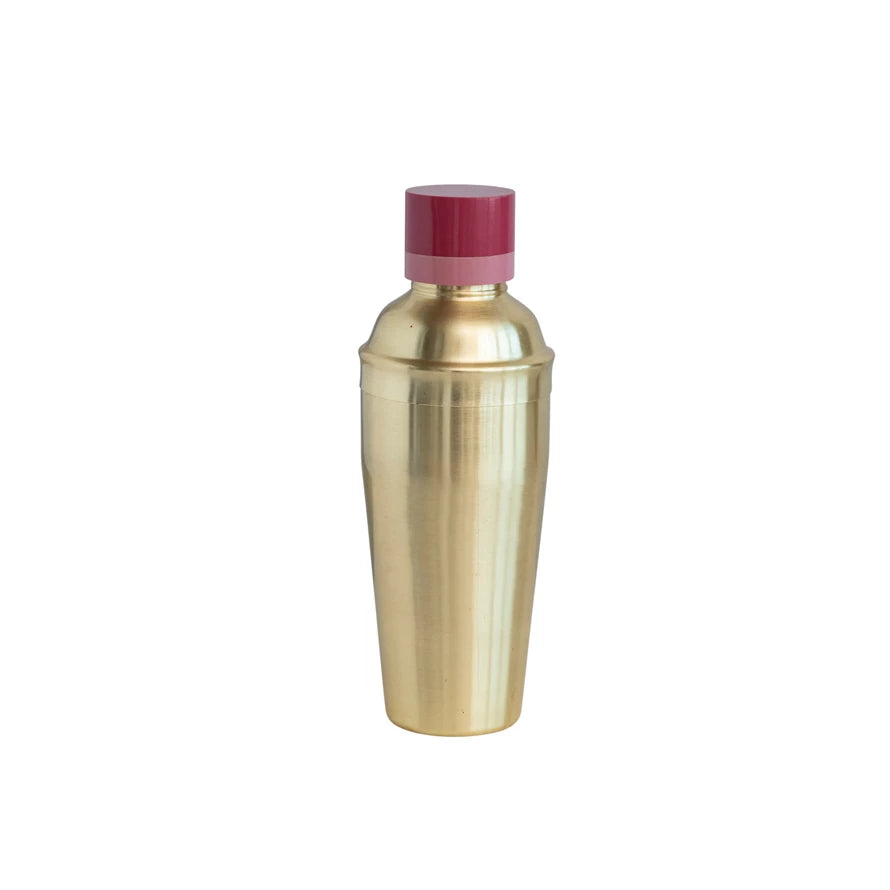 Brass Pink Top Cocktail Shaker