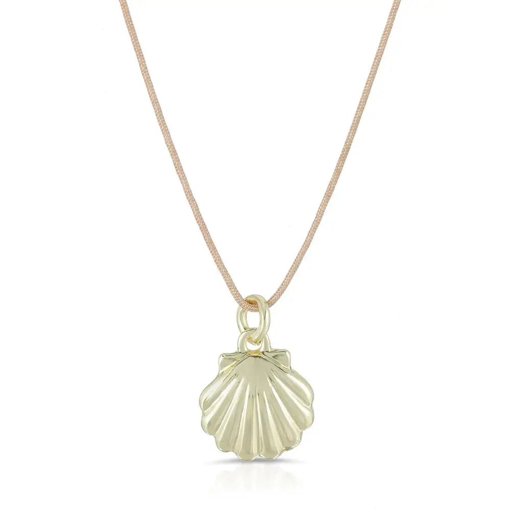 Gold Shell Corded Necklace