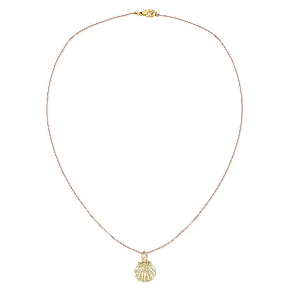Gold Shell Corded Necklace