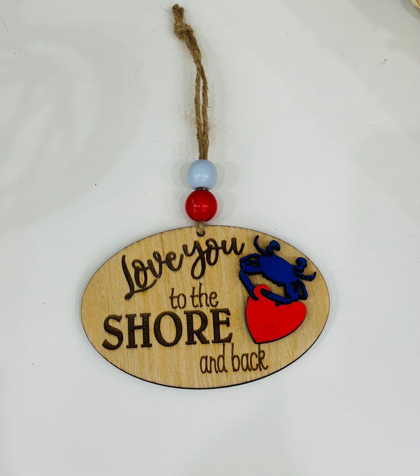 Love You To The Shore And Back Ornament (Beads Vary)