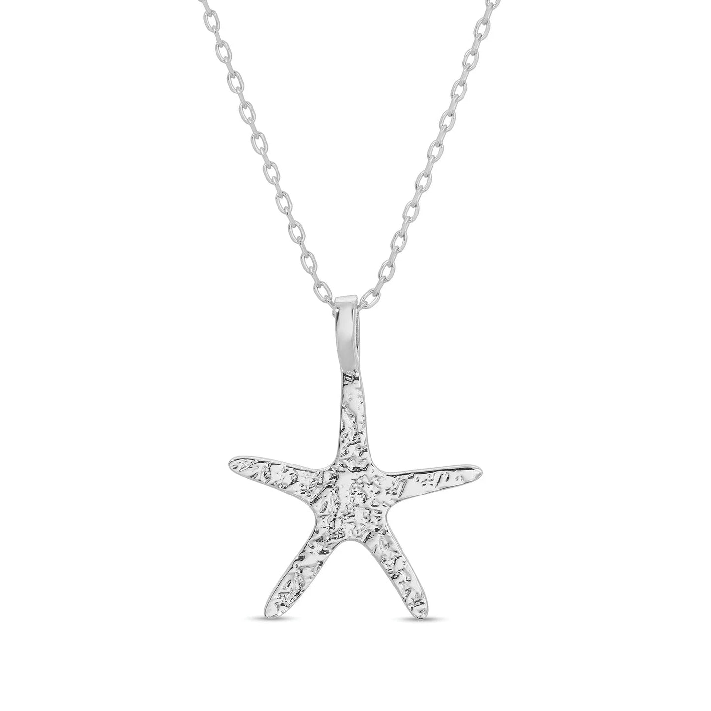 Silver Gilded Starfish Pendant Necklace