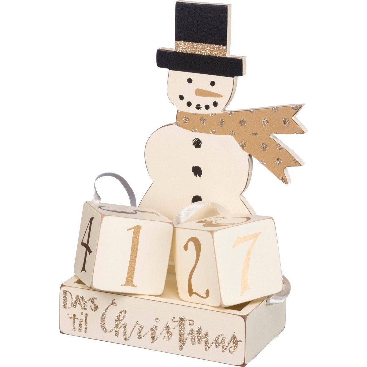 Snowman Metallic Block Countdown