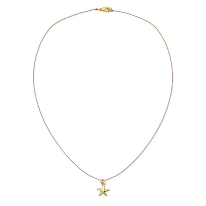 Gold Starfish Corded Necklace
