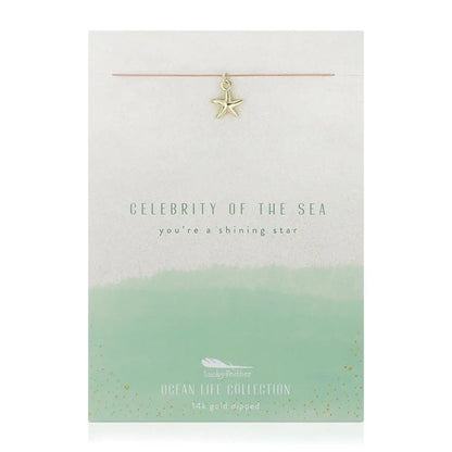 Gold Starfish Corded Necklace