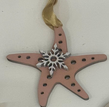 Sea Life Snowflake Ornaments (Ribbons Vary)