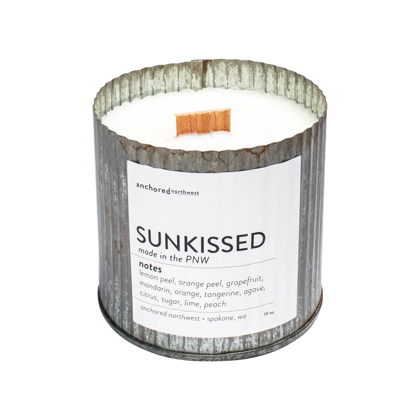 Sunkissed Rustic Vintage Soy Candle With Wood Wick