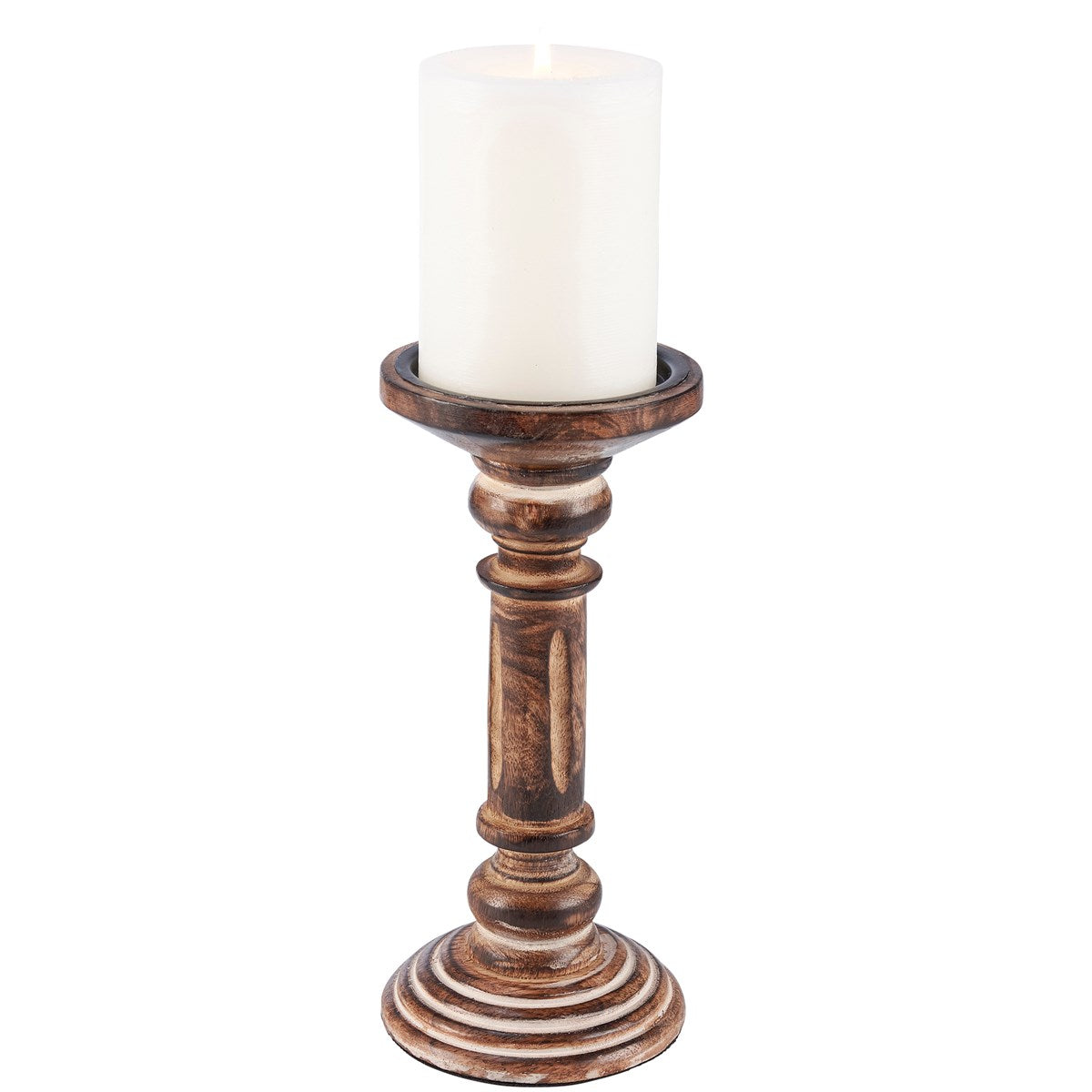 Tall Carved Candle Holder