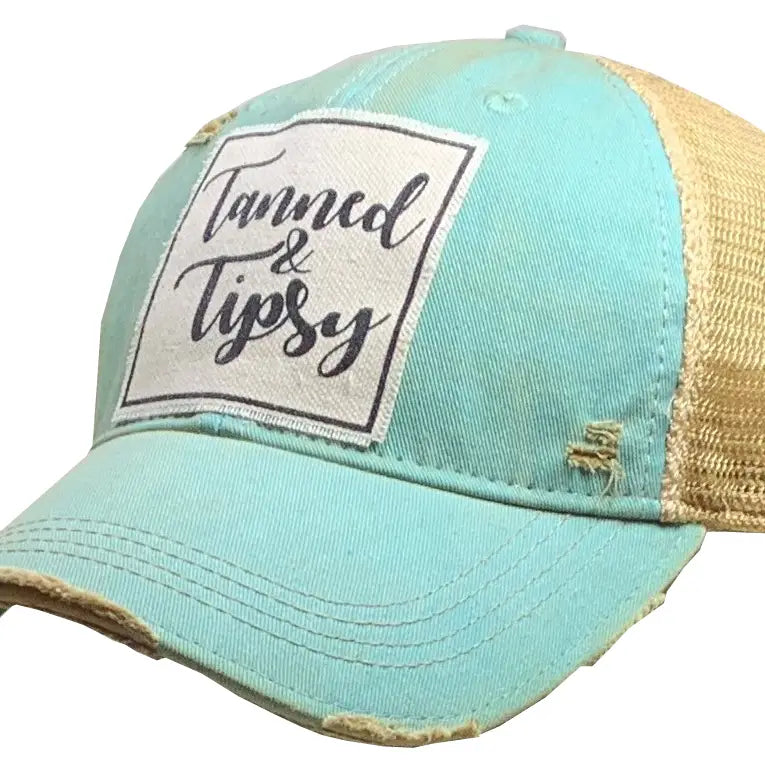 Tanned & Tipsy Distressed Trucker Hat