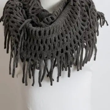 Tassel Fringe Knit Infinity Scarf (More Colors)