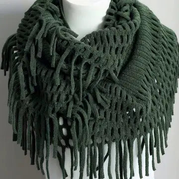 Tassel Fringe Knit Infinity Scarf (More Colors)