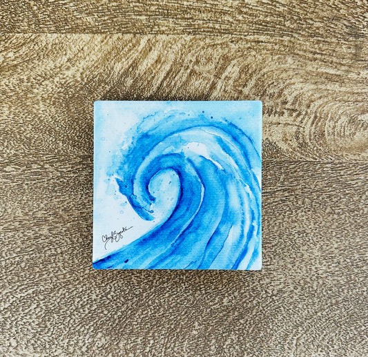 Set of 4 Wave Square Ceramic Coaster by Cheryl Zapata Art (Copy)