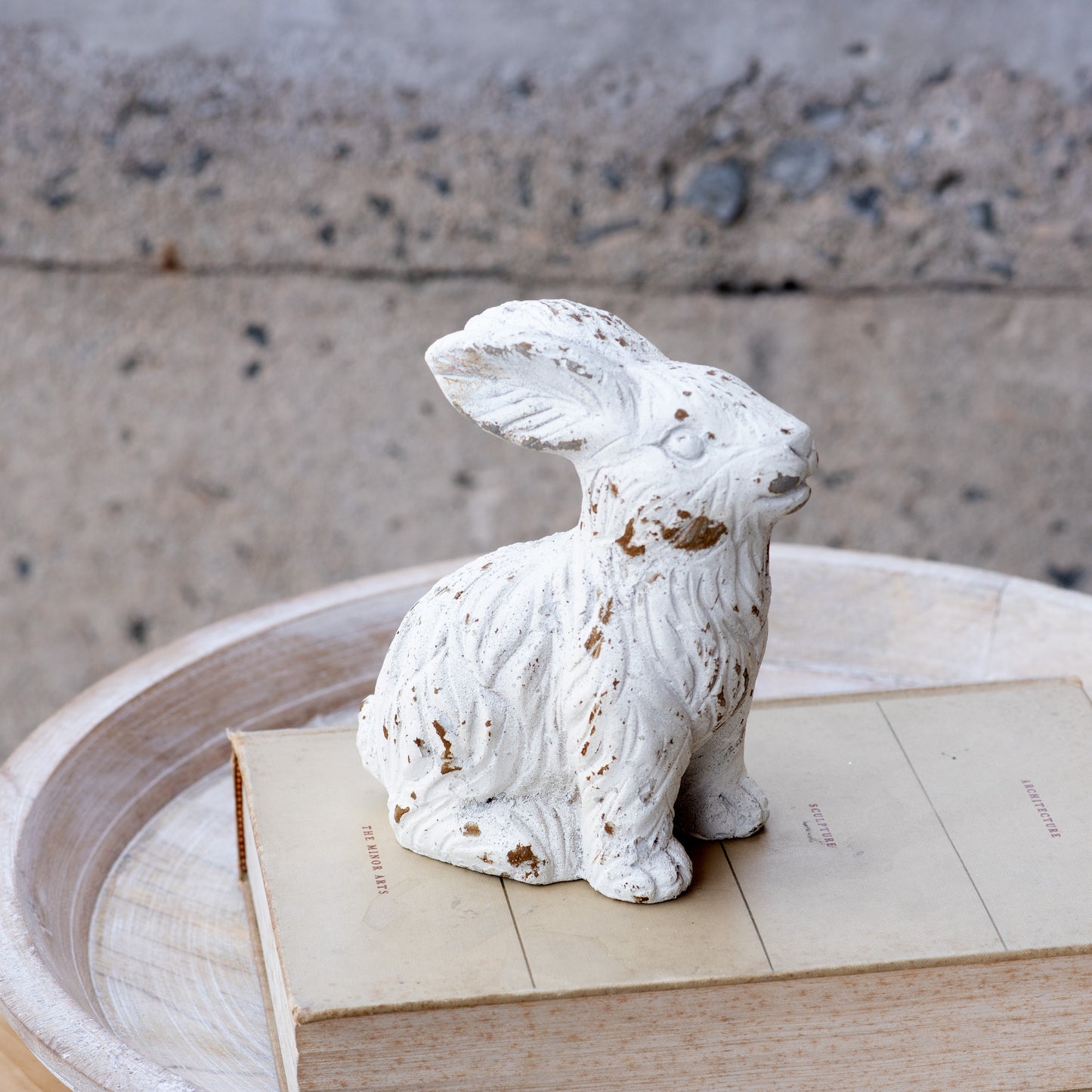 5.9" Weathered Cement Rabbit