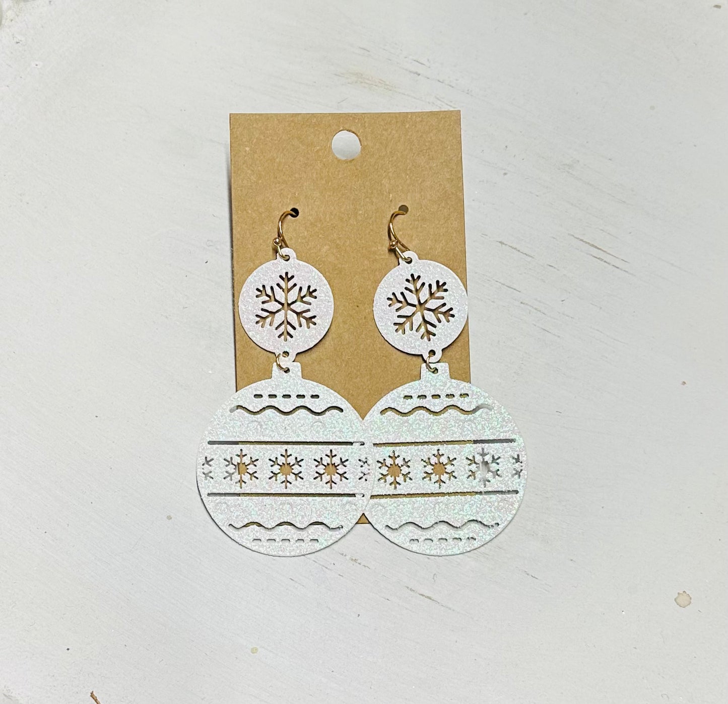 White Ornament Earrings