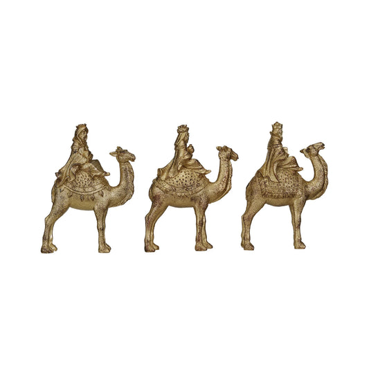 Resin Wiseman on Camel, Antique Gold Finish