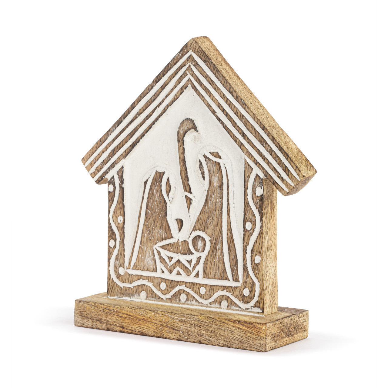 Wood Painted Small Nativity Scene