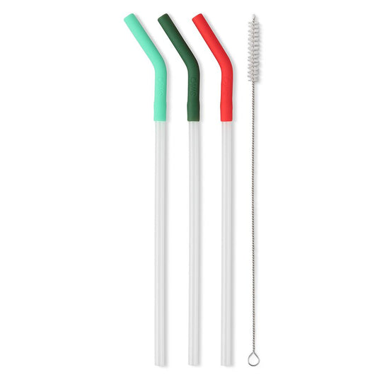 Mint/Green/Red Reusable Straw Set (Mega Mugs)