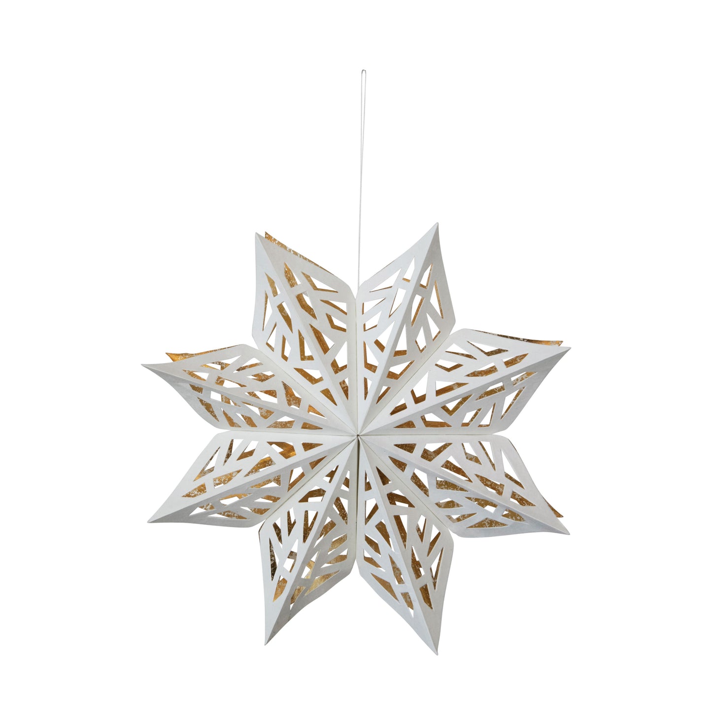 12"H Paper Snowflake Ornament, White