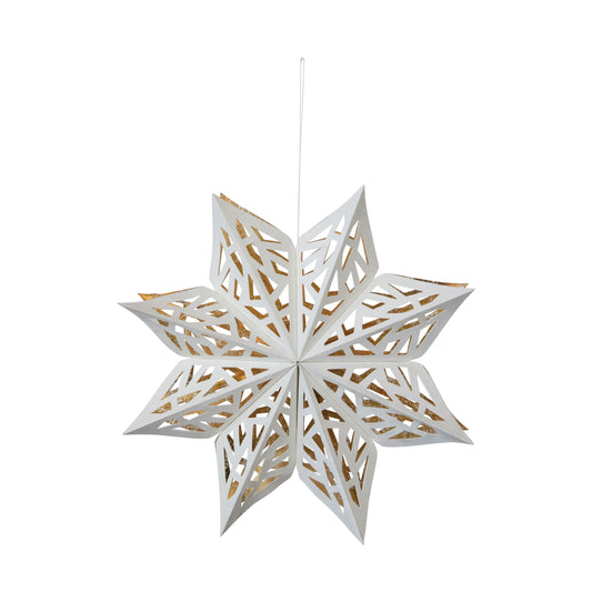 12"H Paper Snowflake Ornament, White