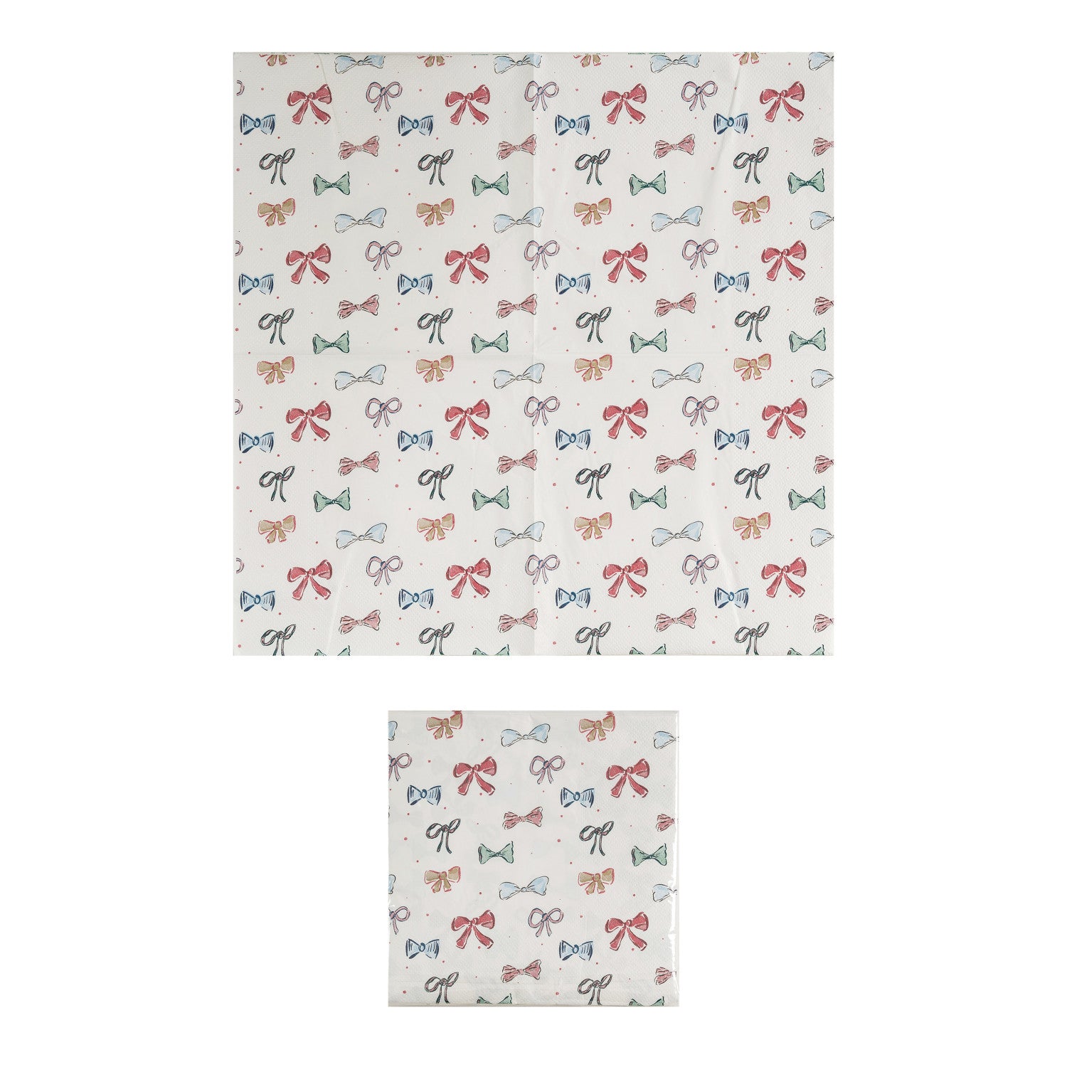 Paper Napkins w/ Bows Pattern, Multi Color (Contains 50 Folded Pieces) ©
