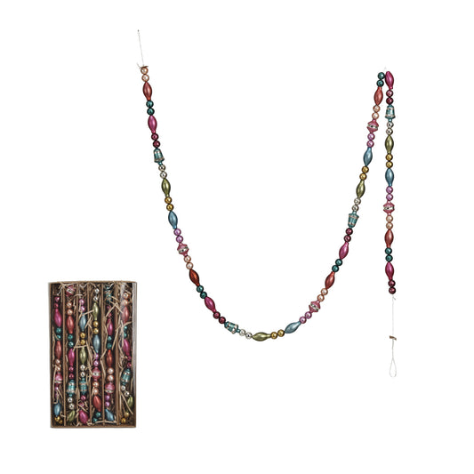 Glass Bead Garland in Kraft Box, Multi Color