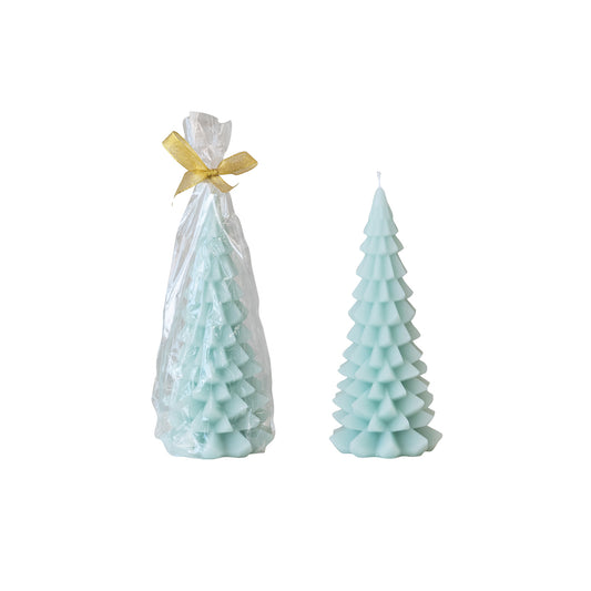 Unscented Tree Shaped Candle, Mint Color (Est. Burn Time 34 Hours)