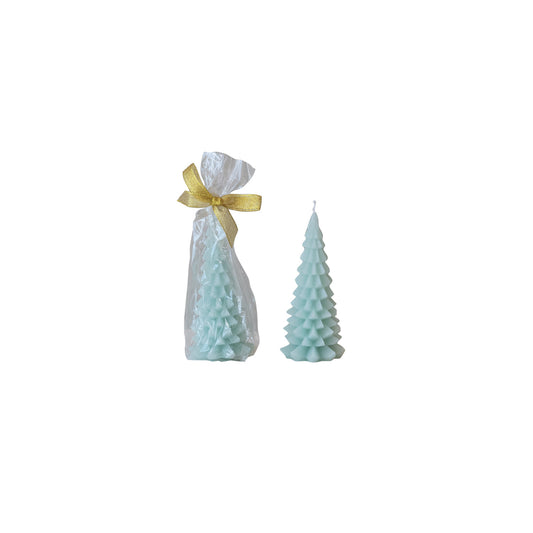 Unscented Tree Shaped Candle, Mint Color (Est. Burn Time 3 Hours)