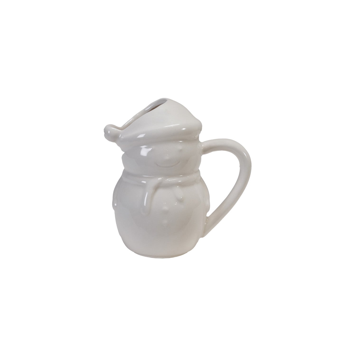 4 oz. Stoneware Snowman Shaped Creamer, White