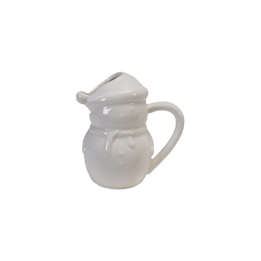 4 oz. Stoneware Snowman Shaped Creamer, White
