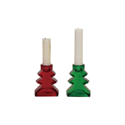 Glass Tree Shaped Taper Holder