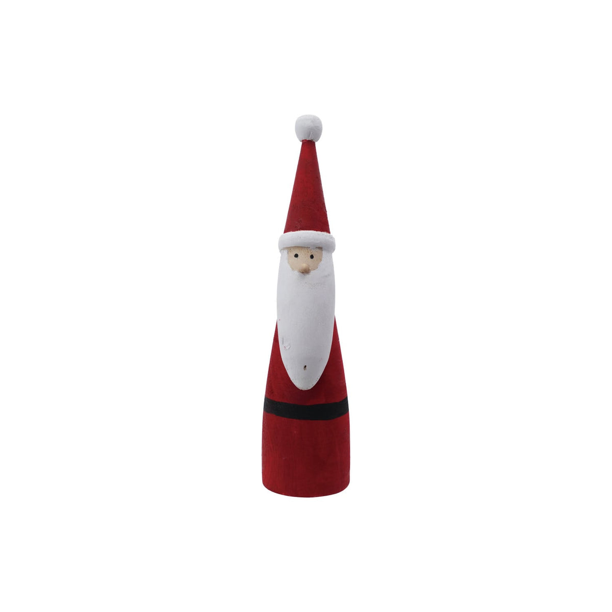 2-3/4" Round x 11"H Paulownia Wood Santa, Red & White