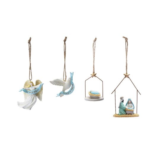 3"H - 5"H Resin Holiday Icon Ornament, Multi Color, 4 Styles ©