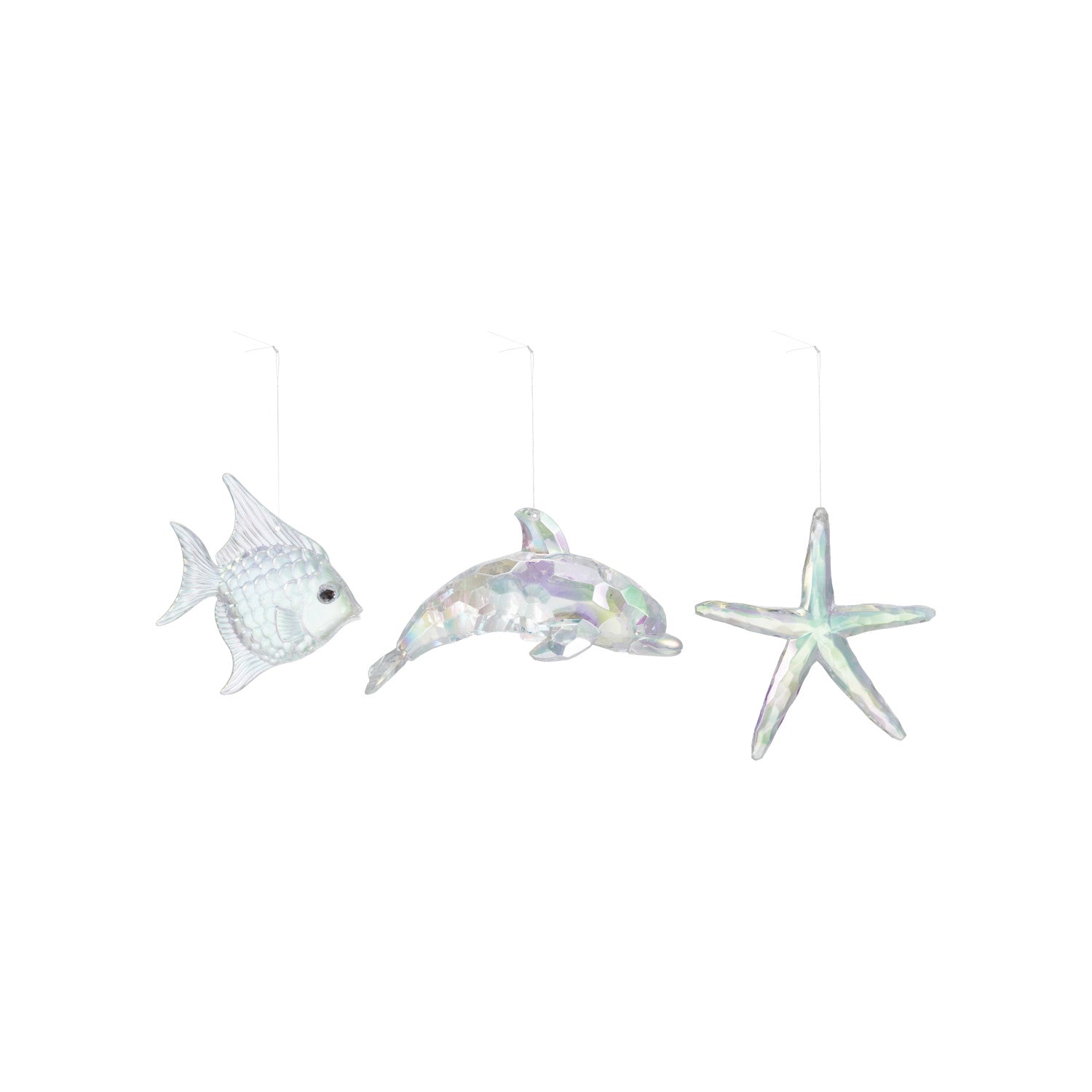 Plastic Sea Life Ornament, Iridescent Finish, 3 Styles