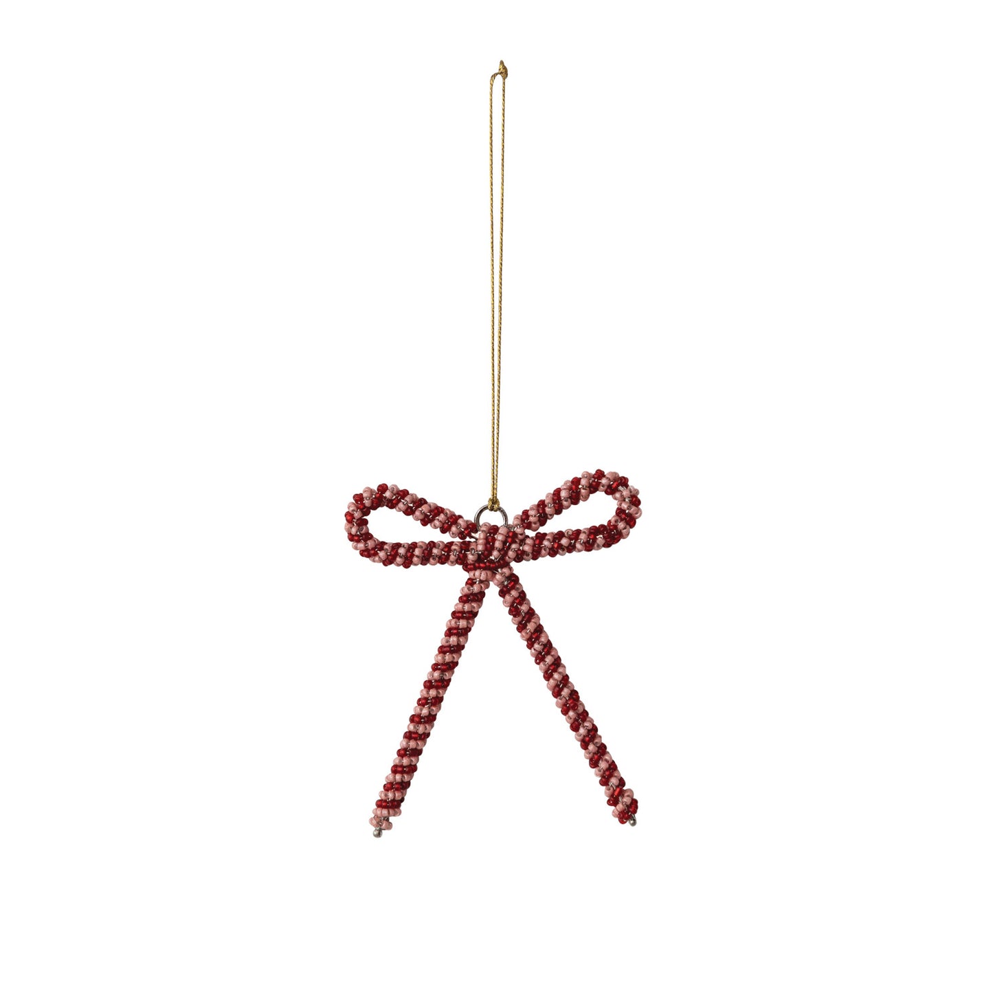 Glass Beaded Metal Bow Ornament