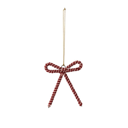 Glass Beaded Metal Bow Ornament