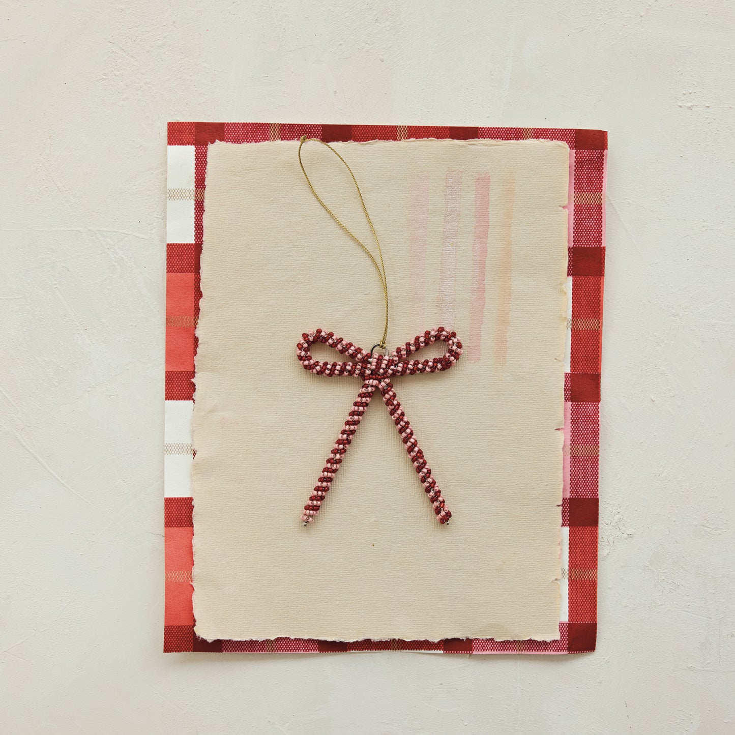 Glass Beaded Metal Bow Ornament