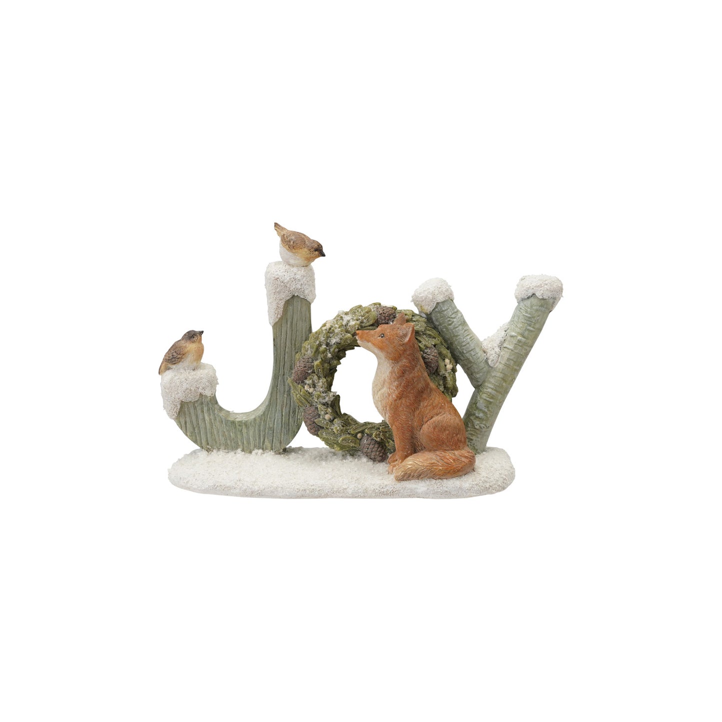 Resin Sign with Wreath & Figures "Joy"